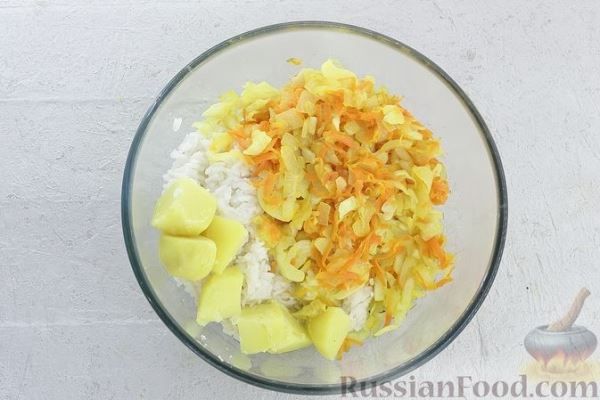 Котлеты из риса, капусты и картофеля
